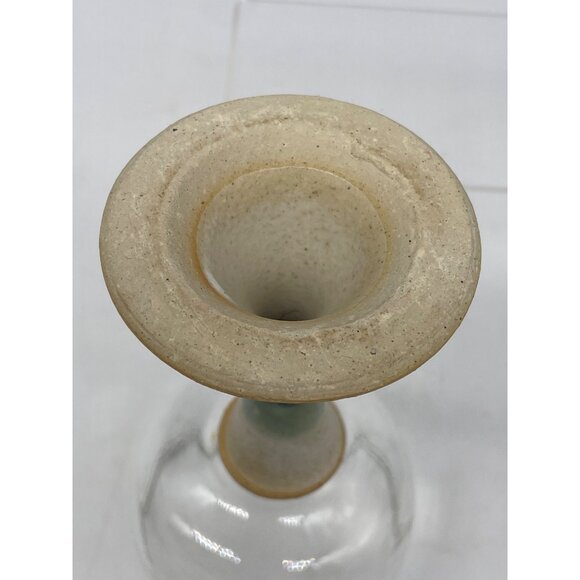 Handcrafted Stemmed Glass Goblets Ceramic Base & Colorful Design 2-Piece Set - Picture 3 of 9